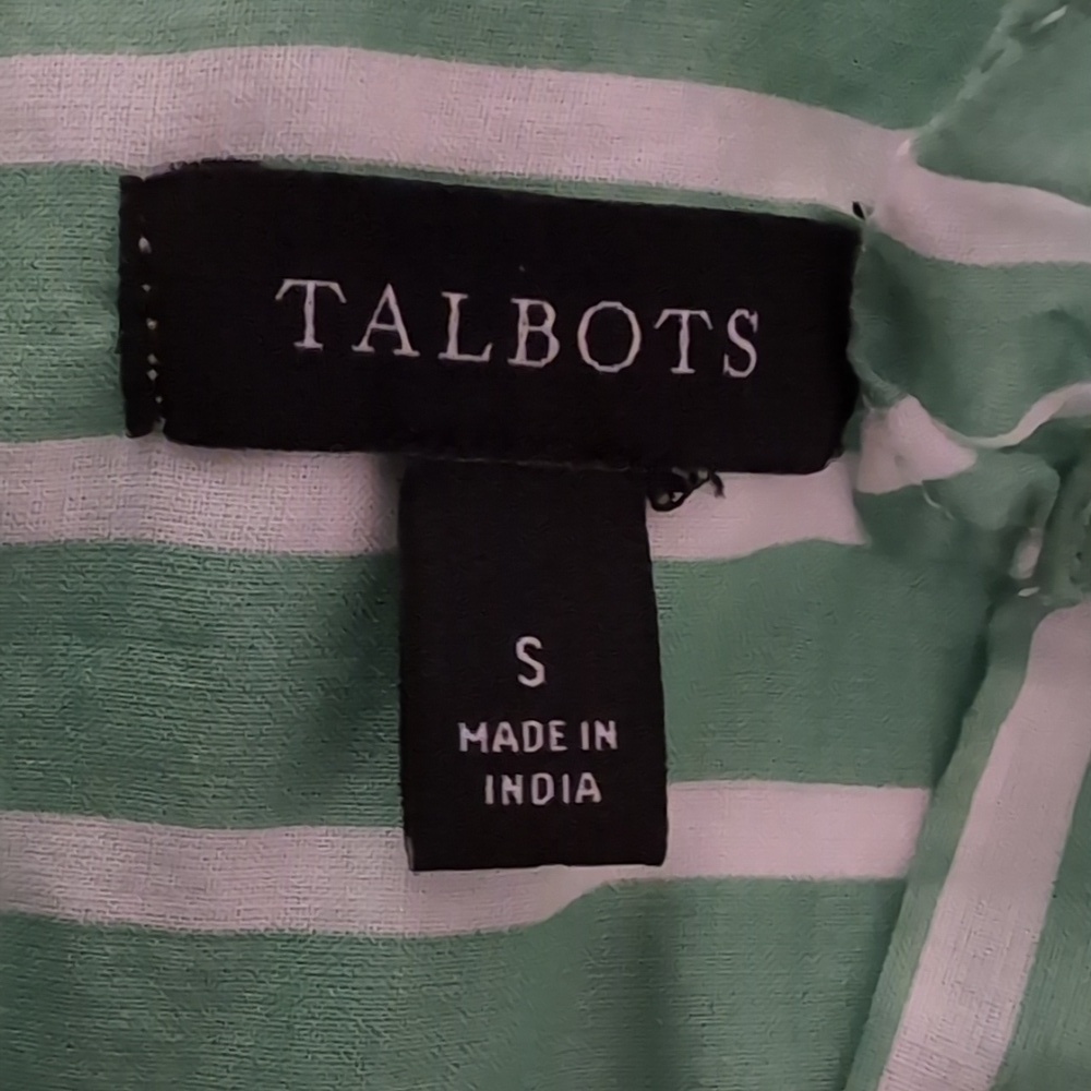 Talbot's Ruffle Blouse with Nautical Stripes - Picture 6 of 7
